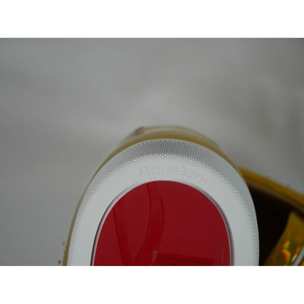 Christian Louboutin Louis Junior SpikesGold Holographic Low Top Sneaker Men 44.5
